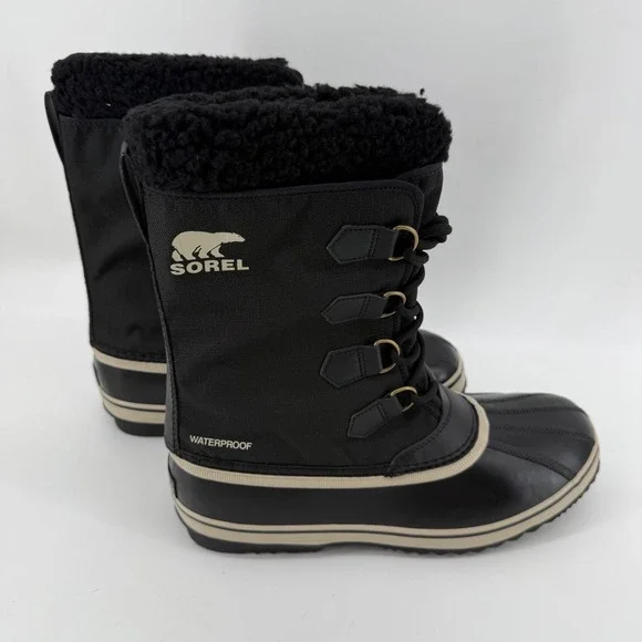Sorel 1964‎ Pac Nylon WP Mens Black Ancient Fossil Waterproof Winter Boots 12