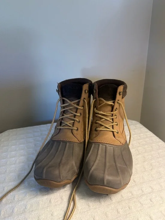 Sperry Two-Tone Brown and Dark Brown Waterproof Duck Boots