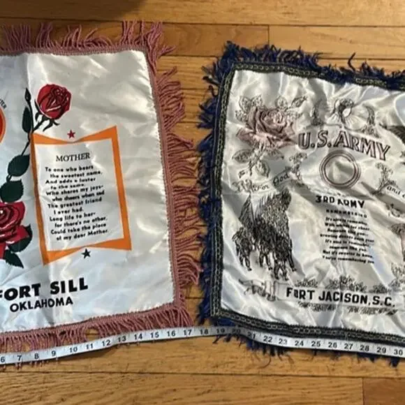 Vintage Army Artillery & Missile Center Silk Pillow Cover Fort Sill, Oklahoma Fo