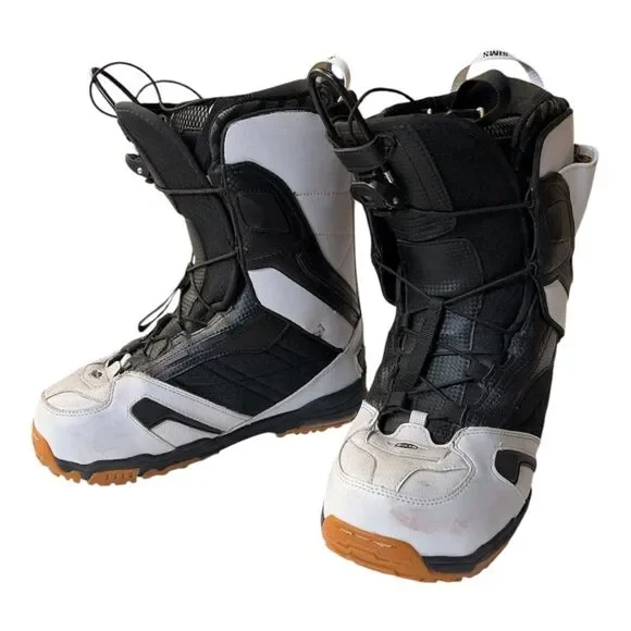 SIMS RALLY Men's Snowboard Boots Size 8 - White & Black - Used