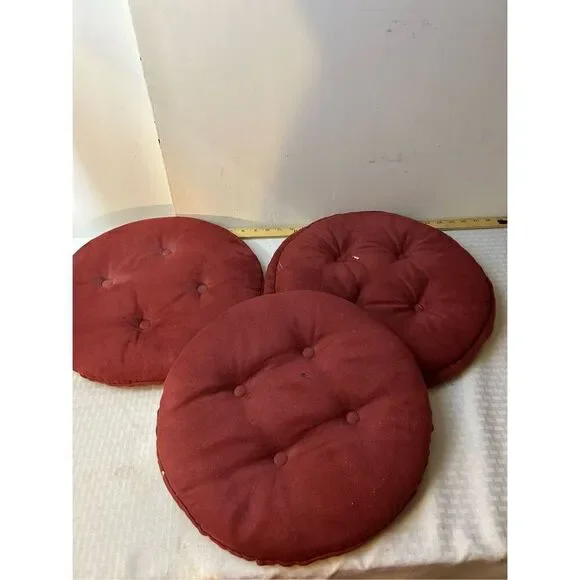 Stool cushion covers 3 pieces burgundy 14” diameter USA‎