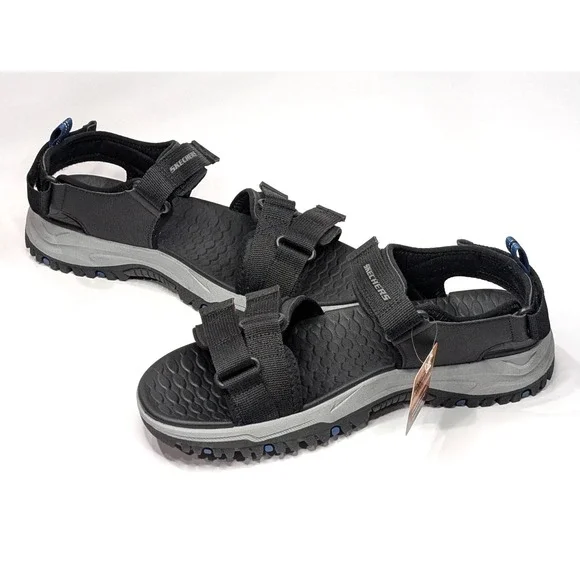 MEN'S Skechers Prewitt Rio Black SZ 12.0 Sandals~BLACK-NIB~