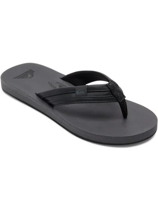 Men's Black Grey Suede Flip Flops Arch Support Athletic Sandals Thong Casual