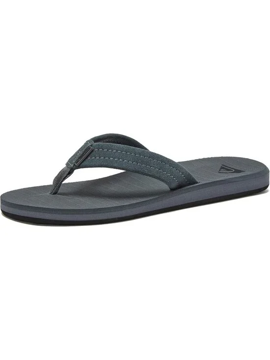 Men's Grey Black Suede Flip Flops Arch Support Athletic Sandals Thong Casual