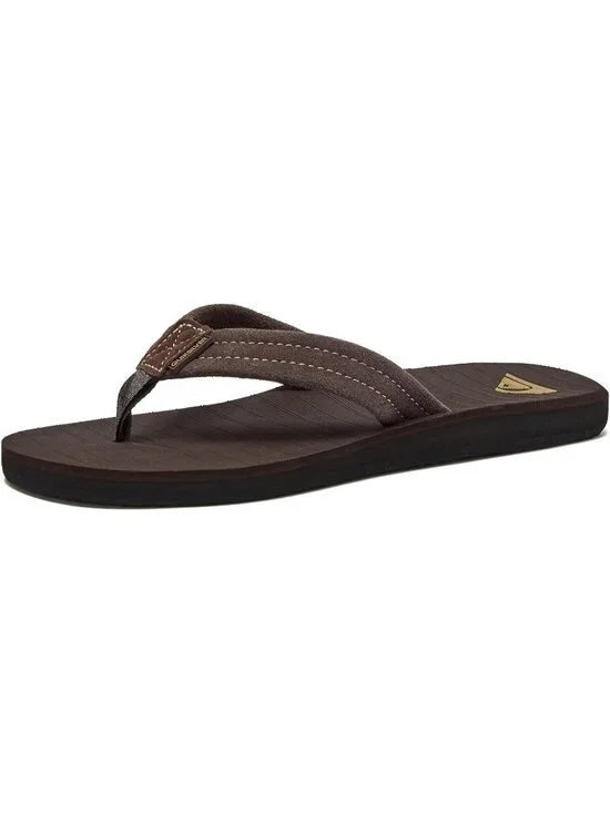 Men's Brown Suede Flip Flops Arch Support Athletic Sandals Thong Casual