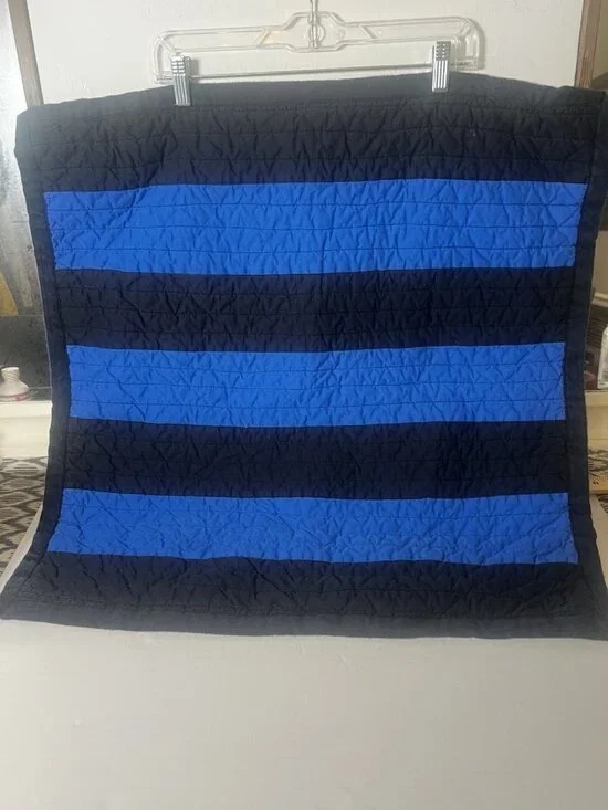 Pottery Barn Teen Blue Rugby Stripe Sham Cotton Single 1