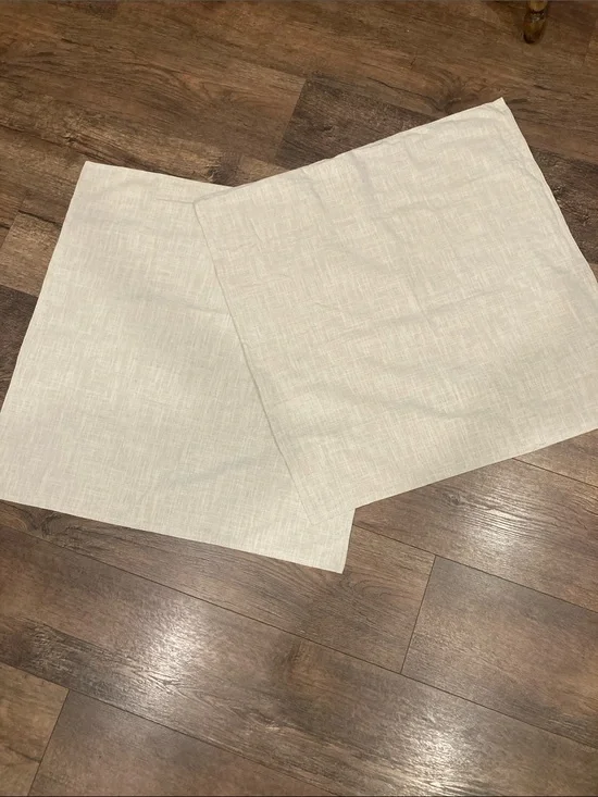 Neutral Linen-Look Euro Shams - Light Beige Pair NWOT