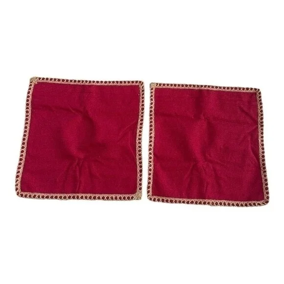 NianEr Burgundy Red Tan Decorative Pillow Covers 18