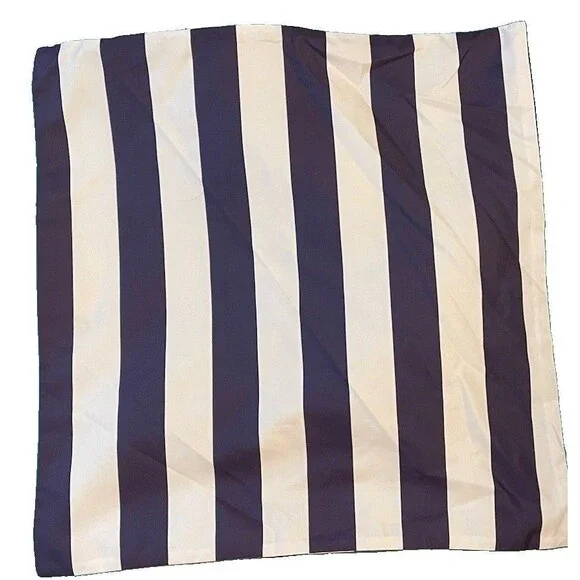Lot Of 2 18 in x 18 in Navy Blue & White Striped Throw Pillowcase