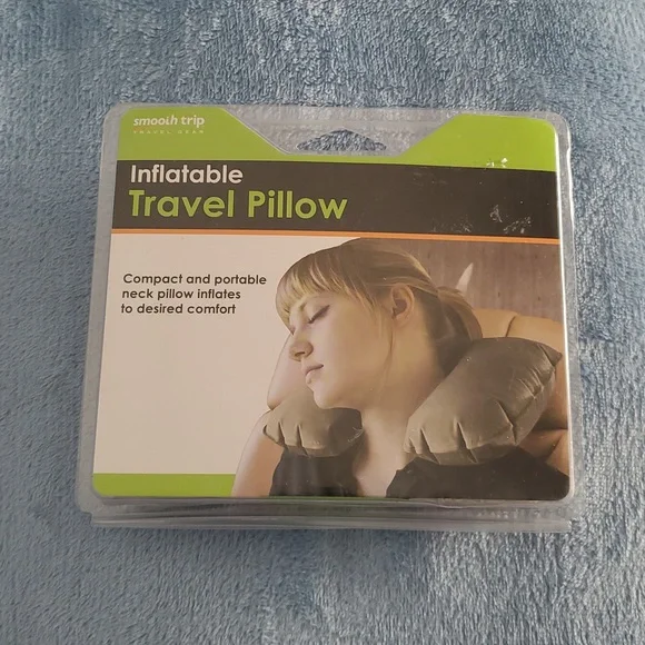 Travel pillow inflatable with Travel Pouch