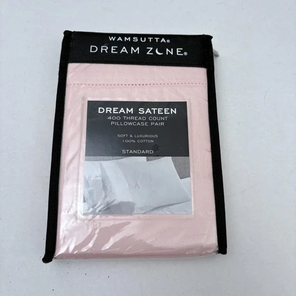 Wamsutta Dream Zone Dream Sateen Pillowcases Standard Pink 400 Thread Count New