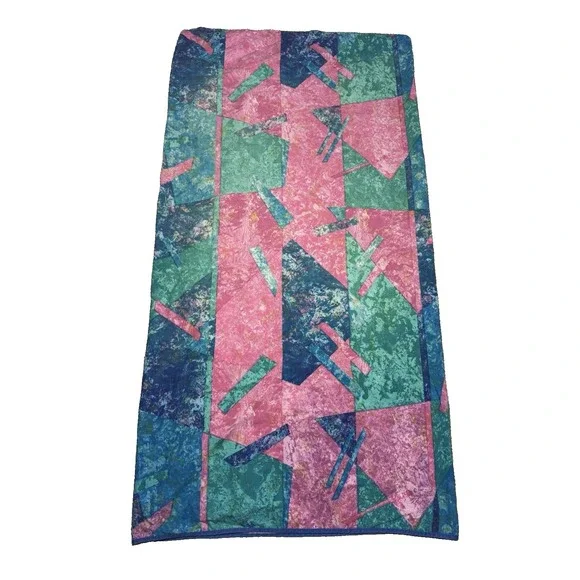 Springmaid Pillowcase Set Jewel Marble KING Geo Abstract Vtg Memphis Blue Pink‎