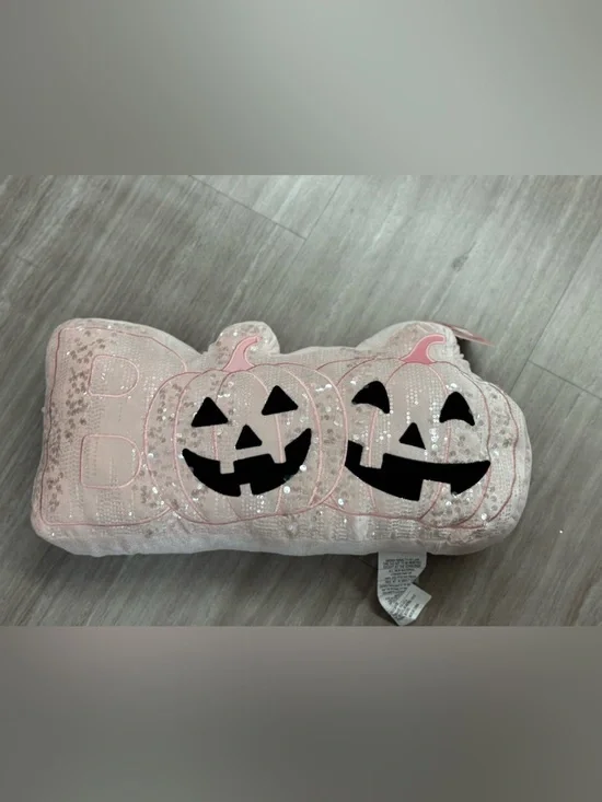 Pink Sequin Pumpkin Costume Accessory Pillow -