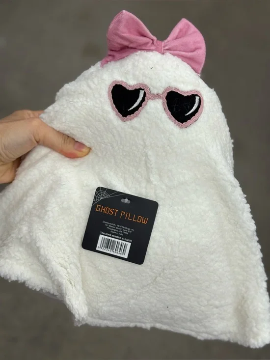 Ghost Pillow Ghost Pillow with Pink Bow and Sunglasses