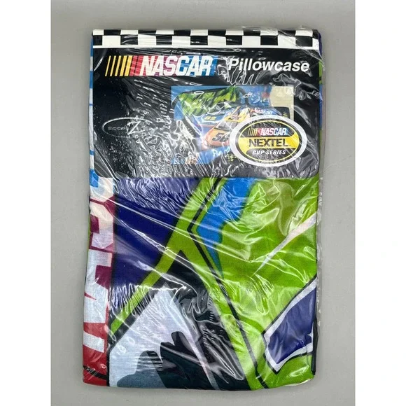 NASCAR Nextel Cup Series Standard Pillowcase Vtg New Old Stock Dan River Racing