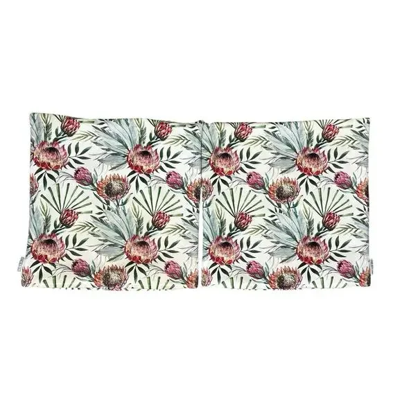 Macodesign 2 Square Pillow Covers Botanical Floral Velvet 14” x 14” Poland Decor