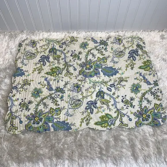 NWOT Pillow Sham Quilted Standard Size Blue Green