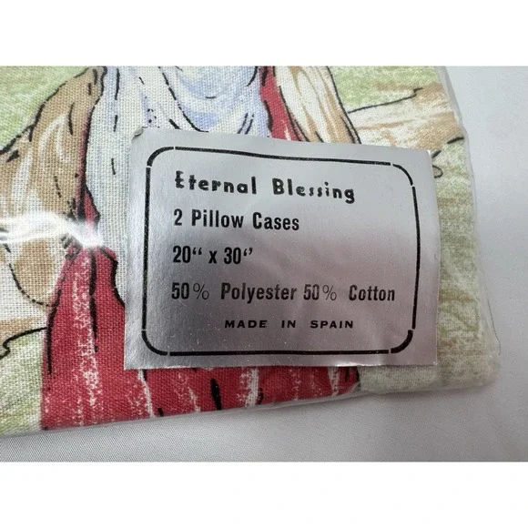 Vintage Eternal Blessing NWT 20x30‎ Pillowcases Religious Christian