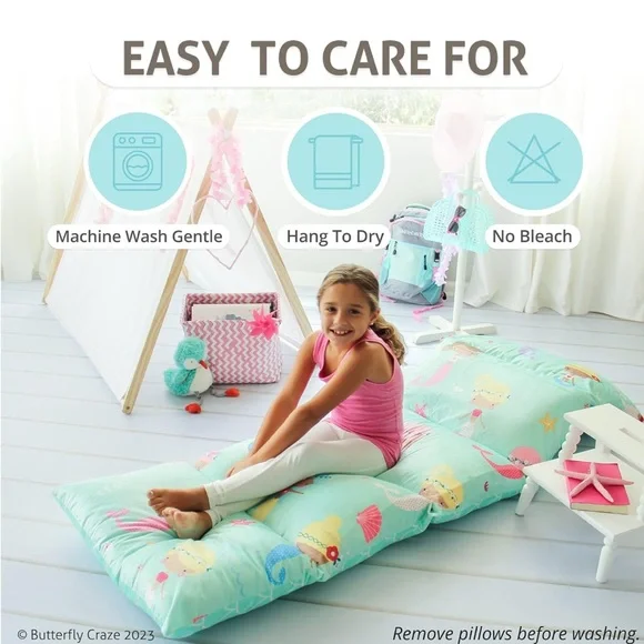 Pillow Bed Floor Lounger Cover - Aqua Mermaid
