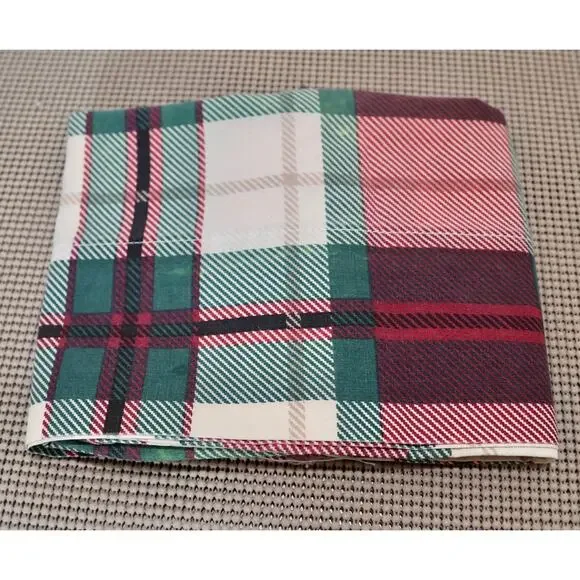 Westpoint Stevens Pillowcase Standard Plaid Red Green White Cotton BlendUSA