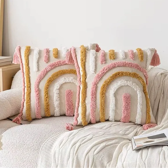 Colorful Rainbow Throw Pillows Set of Two