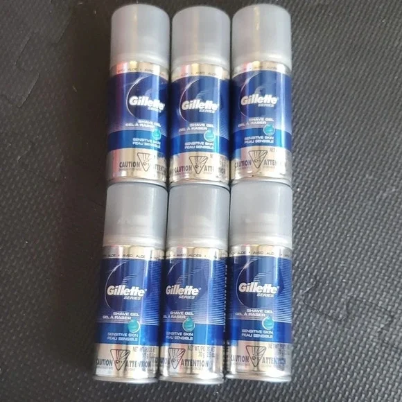 🔥 Gillette Series Shave Gel Bundle (6) Sensitive Skin Aloe 2.5 oz