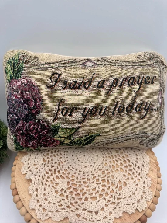 Vintage cross stitch throw pillow I said a prayer for you today