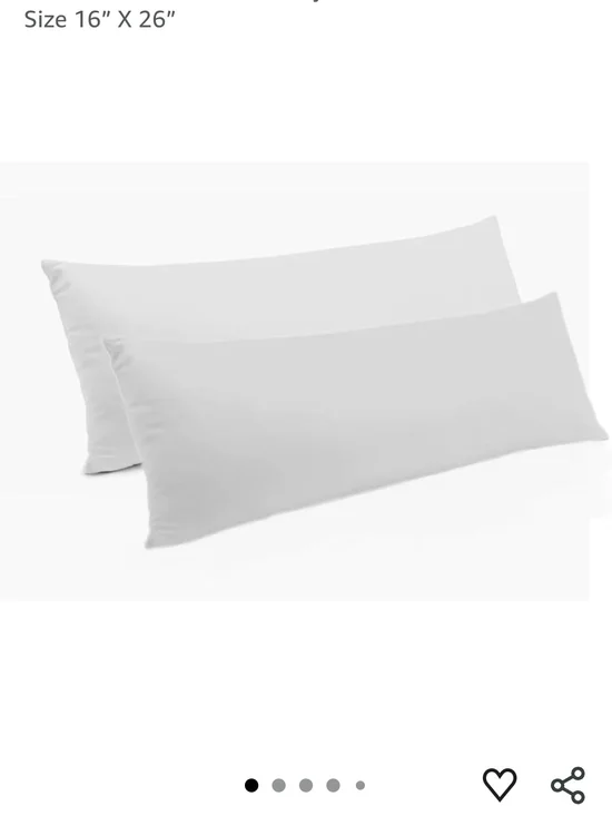 White Body Pillow Case Pair - Long Pillow Covers