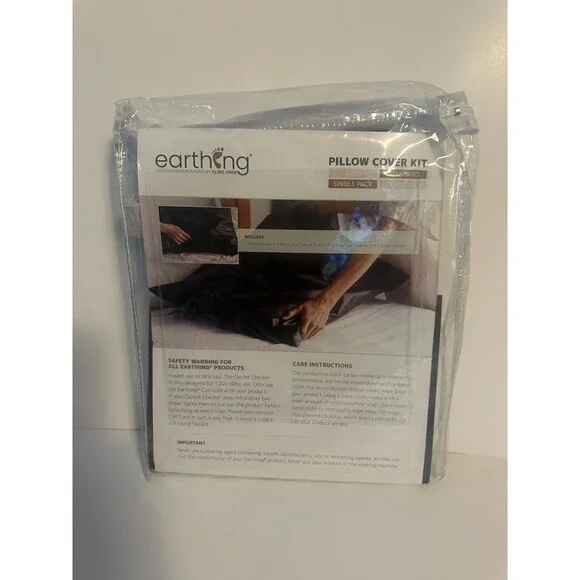 EARTHING Brand Pillow Cover Kit NEW Grounding Conductive Clint Ober Black Std