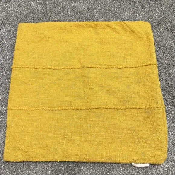 World Market 20x20 Pillow Case Mustard Yellow Textured Oeko-Tex Throw Cover