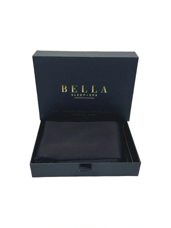 Bella Sleep + Spa | Silk + Bamboo Dual-Sided Pillowcase - King - Black