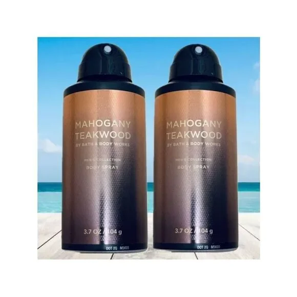 LAST ONE Bath & Body Works Lot of 2 MAHOGANY TEAKWOOD  Men’s Body Spray