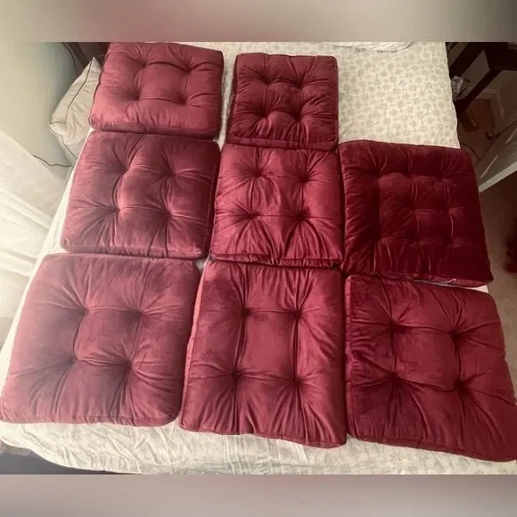 Summer Bed Pillows - Couch Pillows - Burgundy Red - 6 count