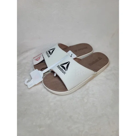 Reebok Go To Slide Mens White Sandals Size 8 Beach Vacation Lounge Resortwear