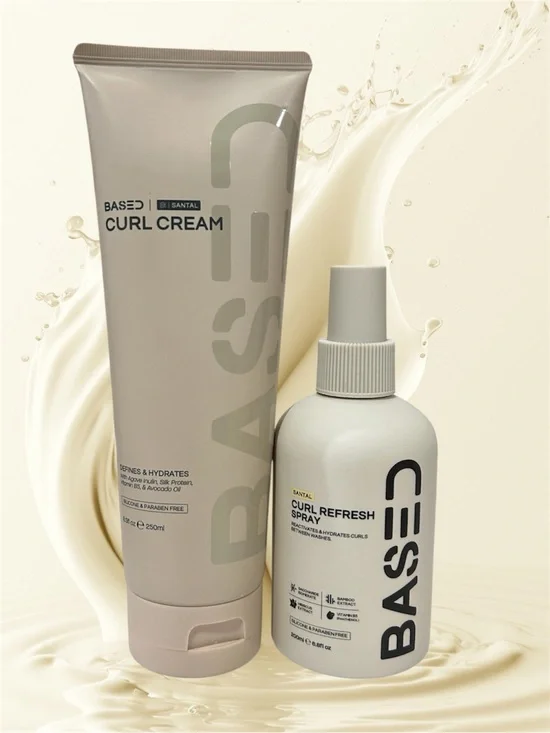 BASED Bodyworks Curl Cream + Curl Refresh Spray Bundle New 6.8oz
