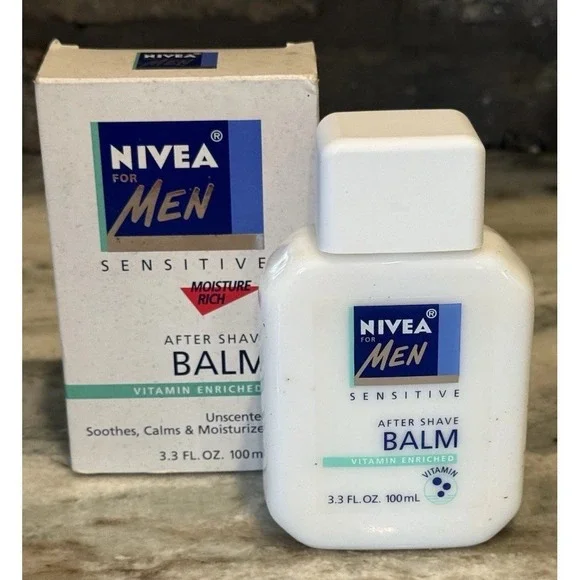 Vintage Nivea for Men Sensitive After Shave Balm 3.3oz Beiersdorf Germany 2004