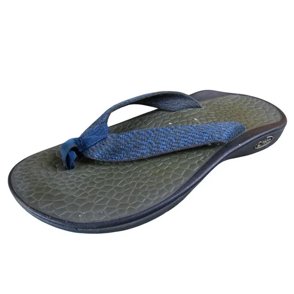 Chaco Flip EcoTread Men's 8 Blue Olive Textile Outdoor‎ Sandals Lightweight