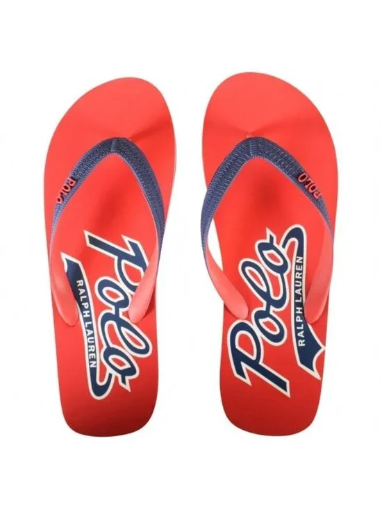POLO Ralph Lauren Red/Blue Whitlebury Flip Flops Orange/Navy 13 / 14