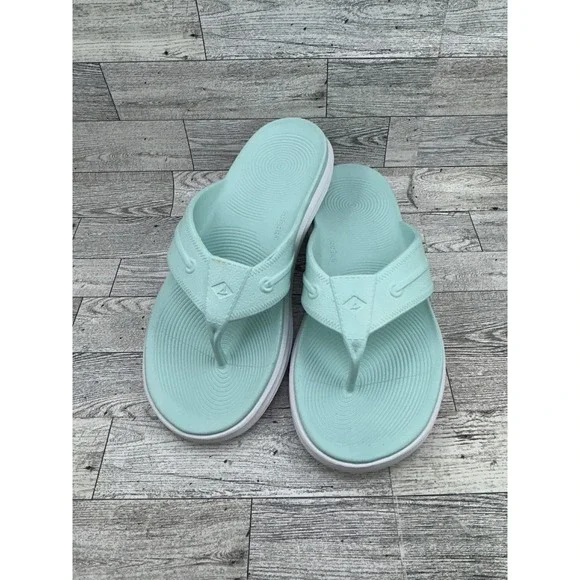 Sperry Flip Flop Sandals Mint Green Mens 10 Womens 12 Water Friendly Beach Thong