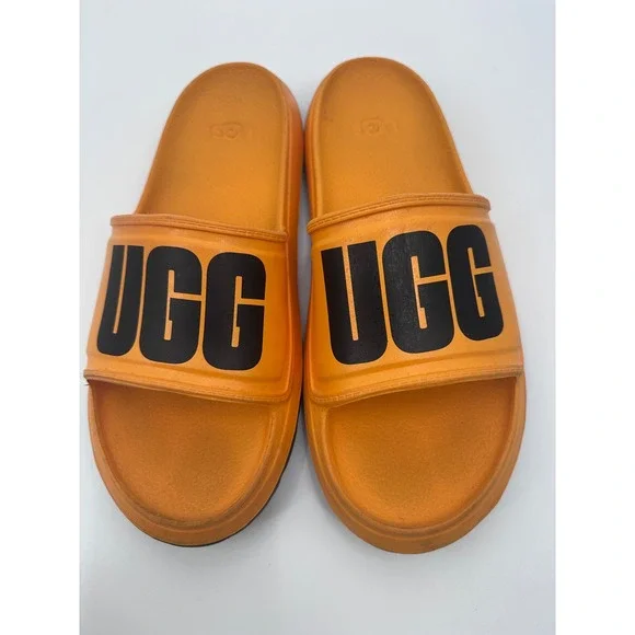 UGG‎ Mens Slide Sandals Orange Logo Comfort Casual Pool Slides