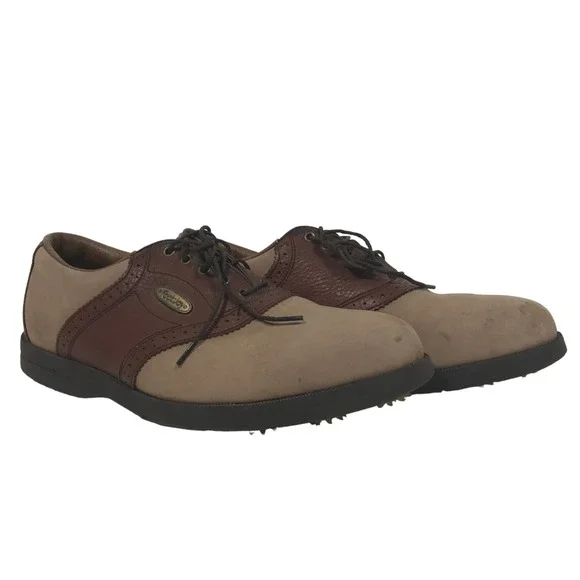 FootJoy SoftJoys Sierra Mens US 9M‎ Brown Tan Golf Shoes Plastic Spikes