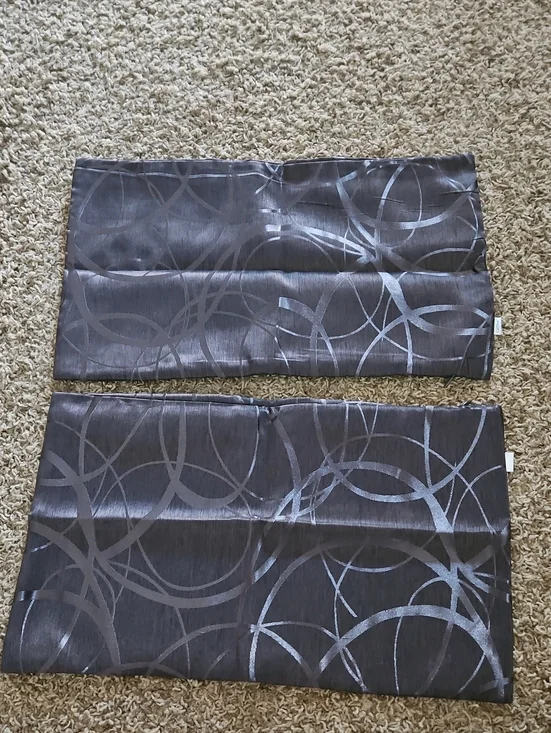 Gray Decorative Pillow Shams with Circular Metallic Pattern