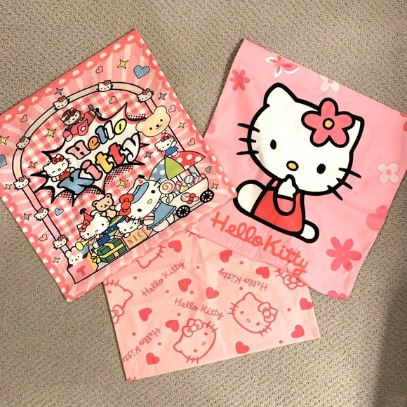 Hello Kitty Pillow Covers Lot of 3 Boho Kawaii Cushion Covers 18