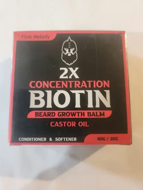 Beard Balm, 2x Concentration Biotin, with Castor Oil 60g / 2oz