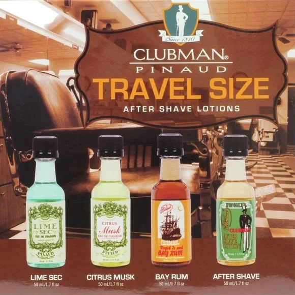 Travel Size After Shave Lotion Set - Green, Yellow, Red, Brown