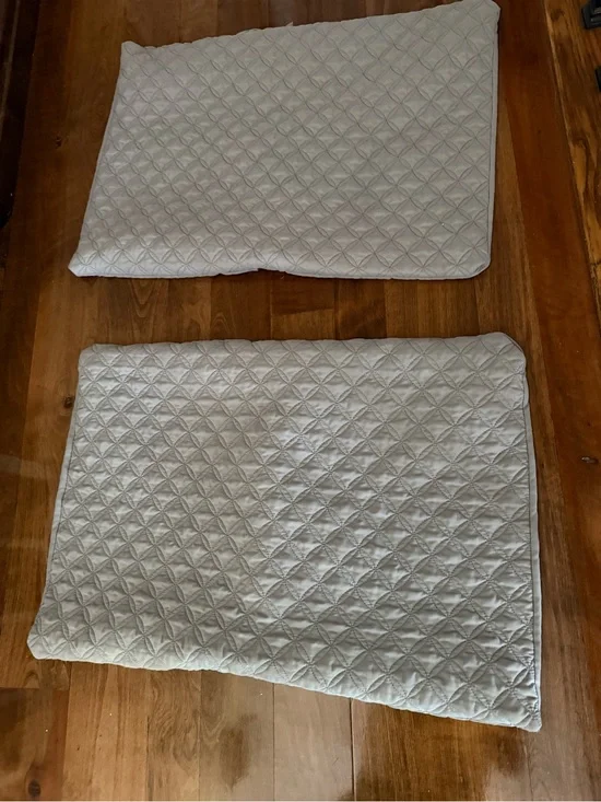 Costco brand set of 2 gray standard sized pillow shams