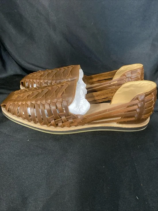 Nisolo Brown Woven Huarache Flats