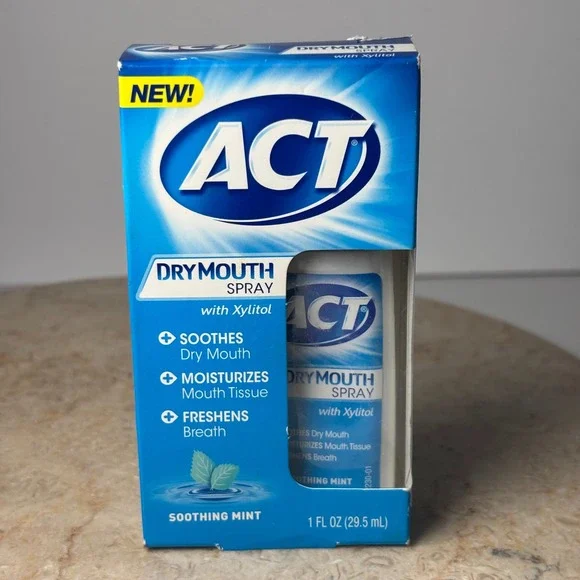 ACT Dry Mouth Spray 1oz Soothing Mint with Xylitol Sugar Free Alcohol Free