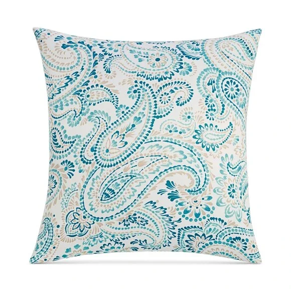 Charter Club Damask Paisley Sham Unisex European Blue Zip Closure