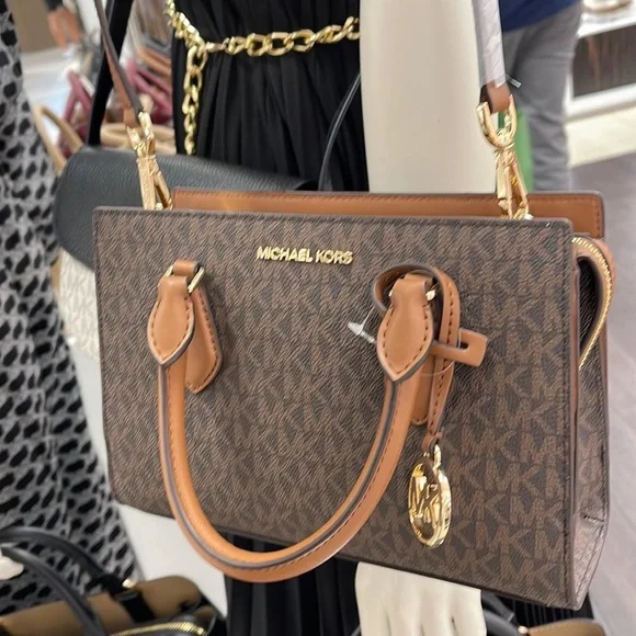 Michael Kors Small Sheila Satchel Crossbody Bag Brown NWT
